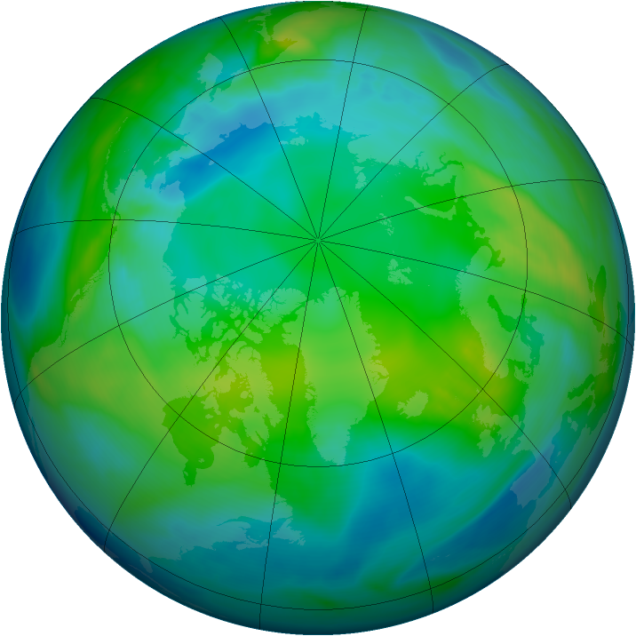 Arctic ozone map for 11 November 2006
